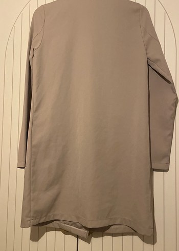 Bej Kadın Düğmeli Midi Blazer Ceket - Görsel 3