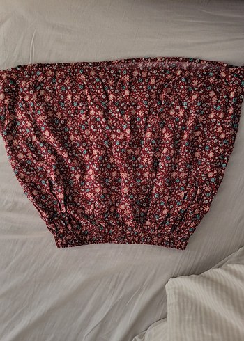 Bordo Bohem Volanlı Mini Etek