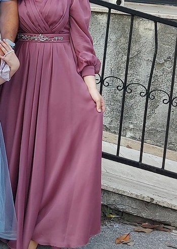 Uzun Drapeli Abiye Elbise - Görsel 3