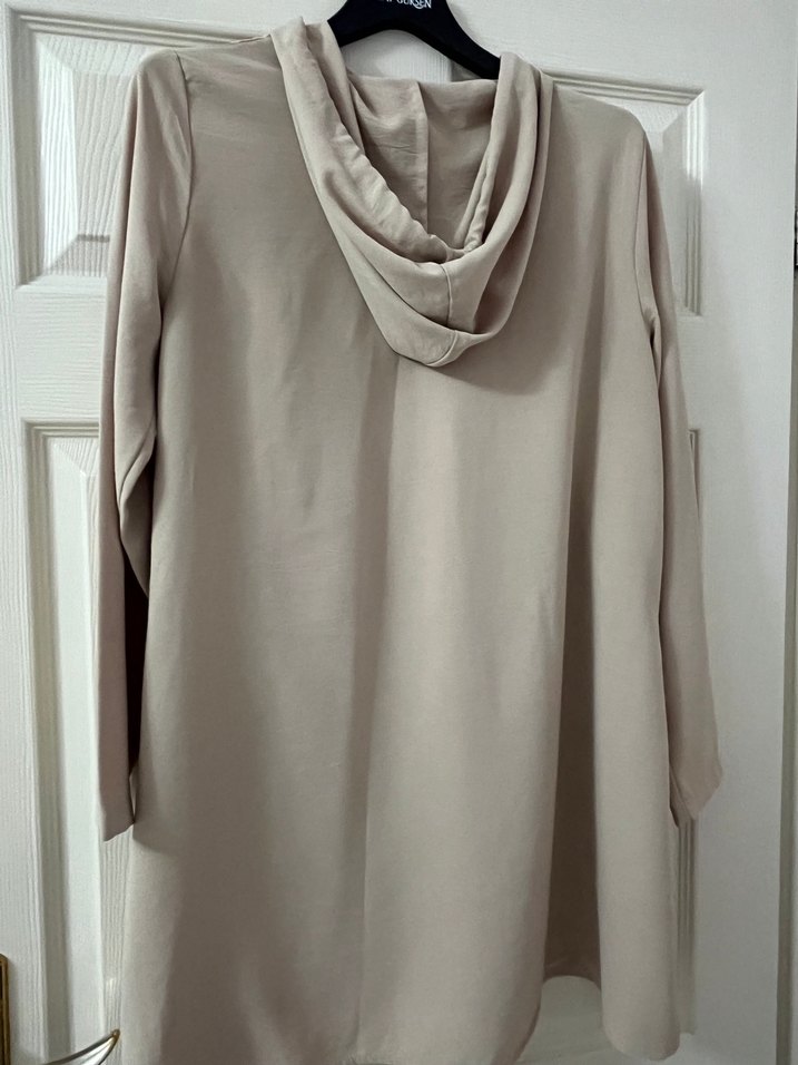 Bej Kapüşonlu Salaş Tunik - Görsel 4