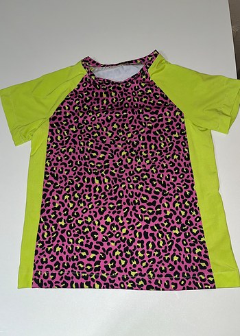 Kız Çocuk Renkli Leopar Desenli  Mayo - Görsel 2