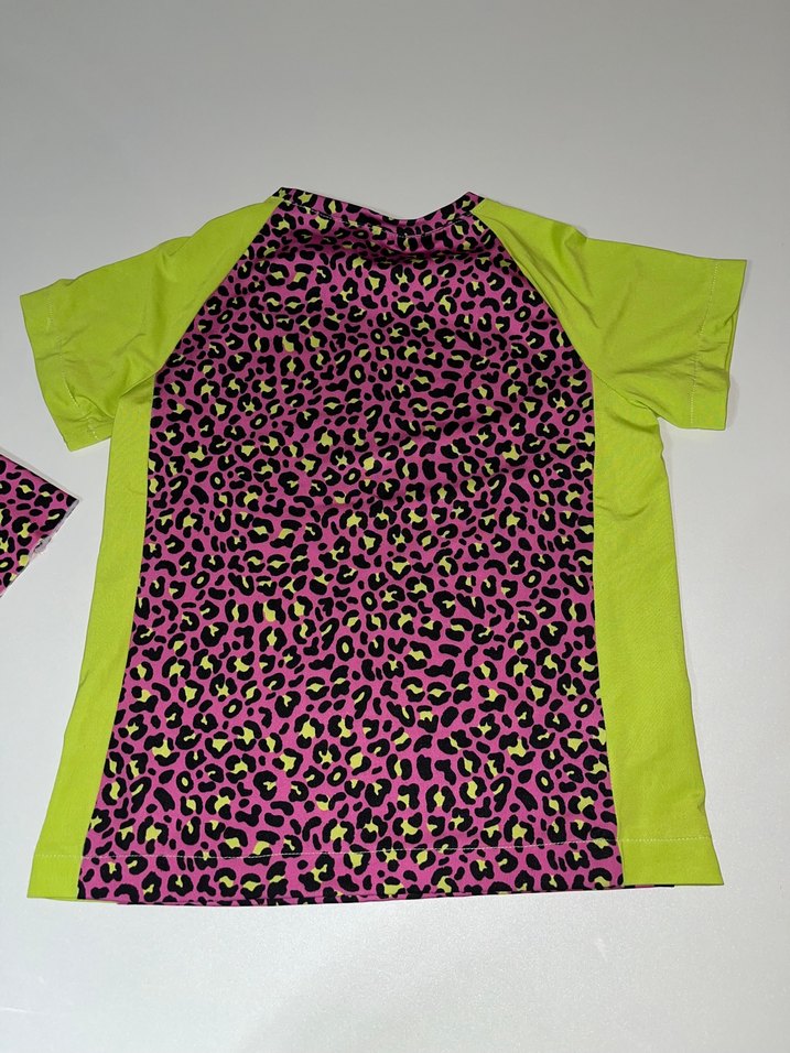 Kız Çocuk Renkli Leopar Desenli  Mayo - Görsel 4