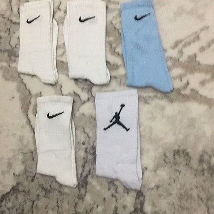 Nike Puma beyaz mavi uzun çorap