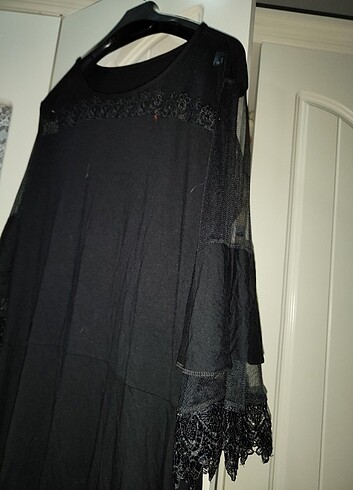 xl Beden Siyah dantelli elbise