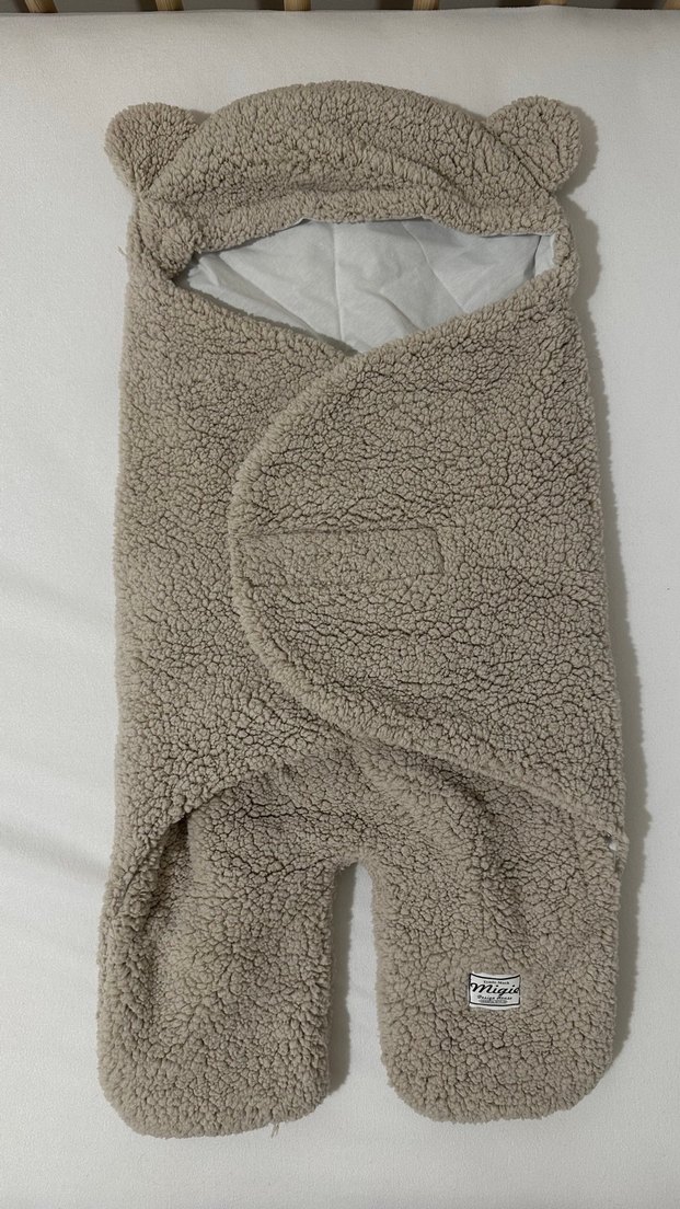 Kahverengi Peluş Bebek Battaniyesi Kulaklı - Görsel 2