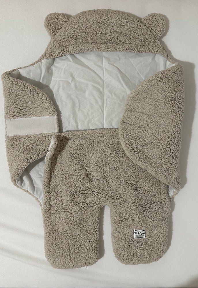 Kahverengi Peluş Bebek Battaniyesi Kulaklı - Görsel 3