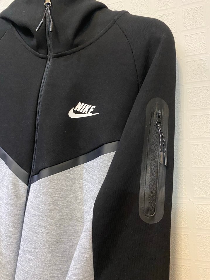 Nike Gri Siyah Fermuarlı Erkek Sweatshirt - Görsel 2