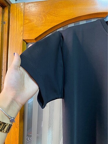 Siyah basic tişört - Görsel 2