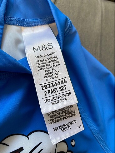  M&S çocuk mayo