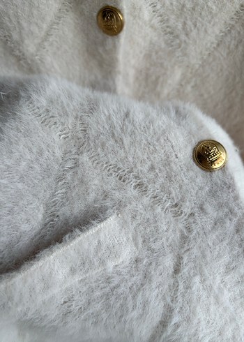 Düğmeli Krem Kadın Süveter - Görsel 6