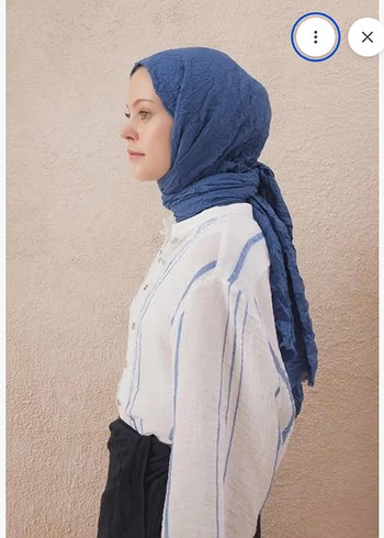 Fresh scarfs Vual crash şal kot mavi - Görsel 3