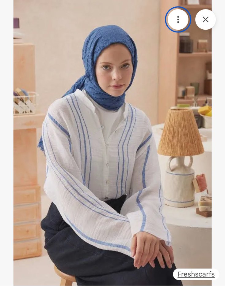 Fresh scarfs Vual crash şal kot mavi - Görsel 2