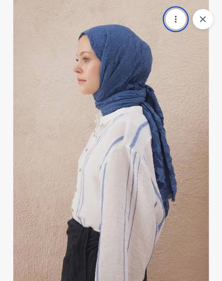 Fresh scarfs Vual crash şal kot mavi - Görsel 3