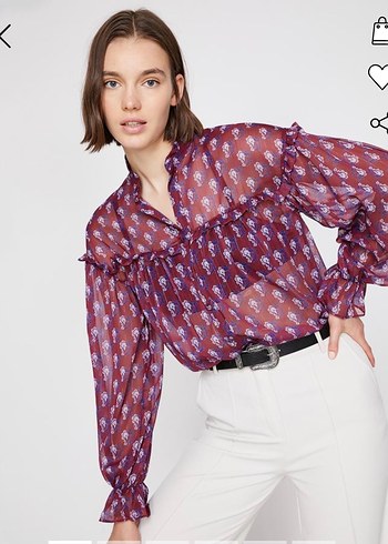 Koton transparan kolları Fırfırlı Bluz - Görsel 2