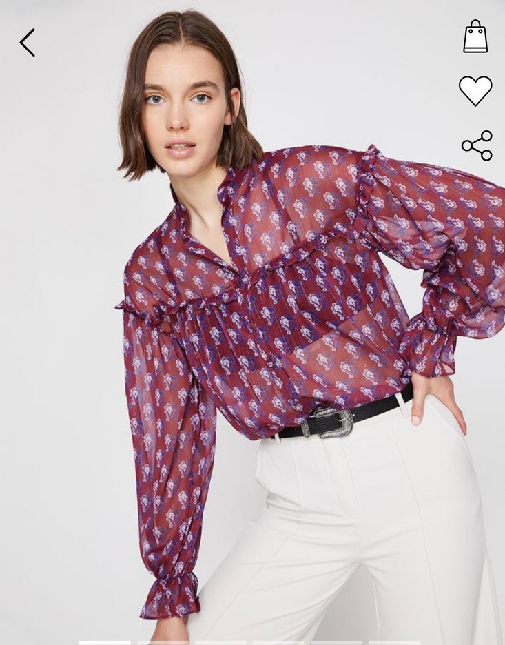 Koton transparan kolları Fırfırlı Bluz - Görsel 2