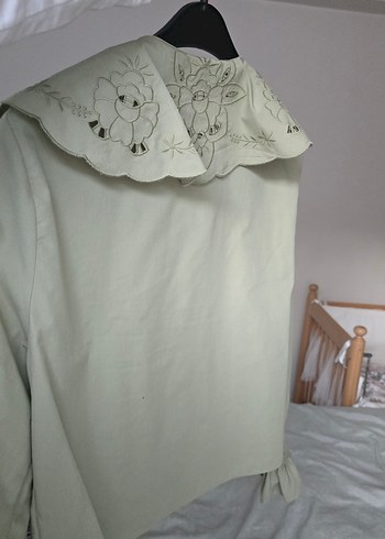 Nakışlı Fırfırlı Kısa Loose kimono - Görsel 9