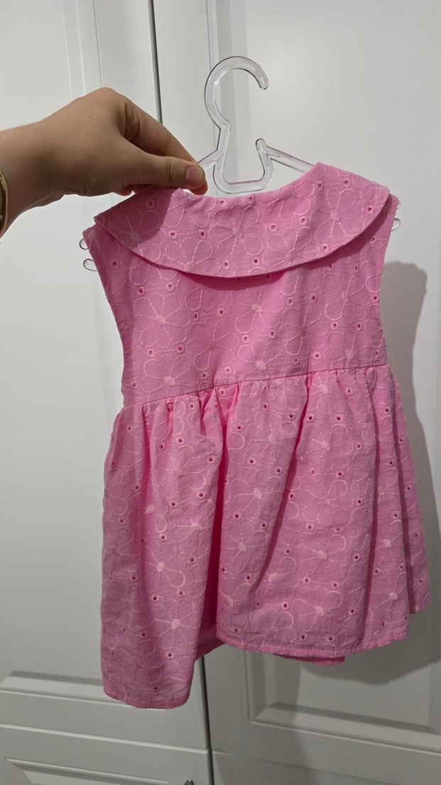 Nakışlı Pembe Kız Elbisesi - Görsel 2