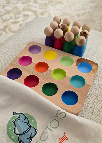 Renkli Ahşap Eğitici Oyuncak - Görsel 4