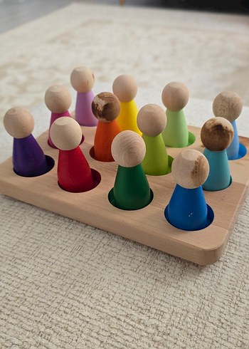 Renkli Ahşap Eğitici Oyuncak - Görsel 2