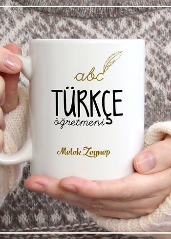 Türkçe Öğretmeni Kişiye Özel Beyaz Kupa