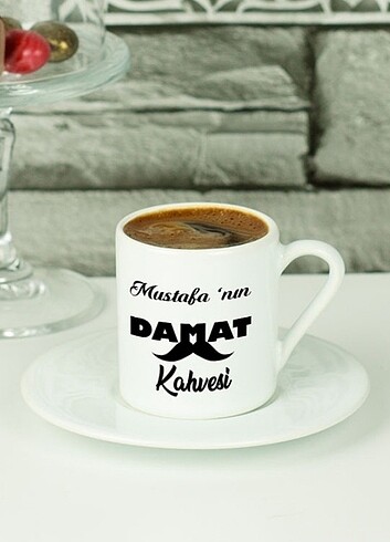 İsminize Özel Damat Türk Kahve Fincanı 
