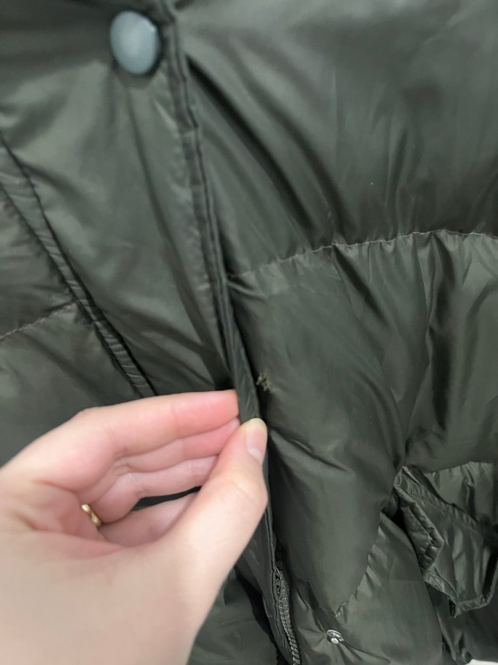 Düğmeli Yeşil Kadın Kışlık oversize 
Mont - Görsel 5