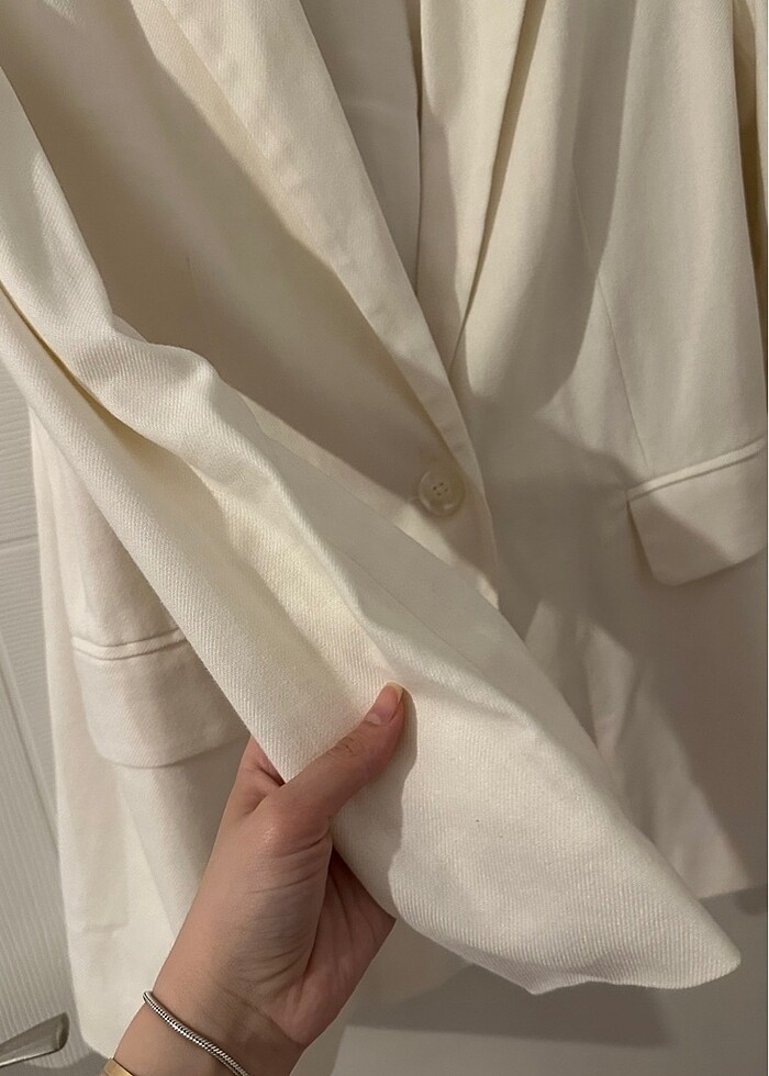 keten blazer ceket - Görsel 3