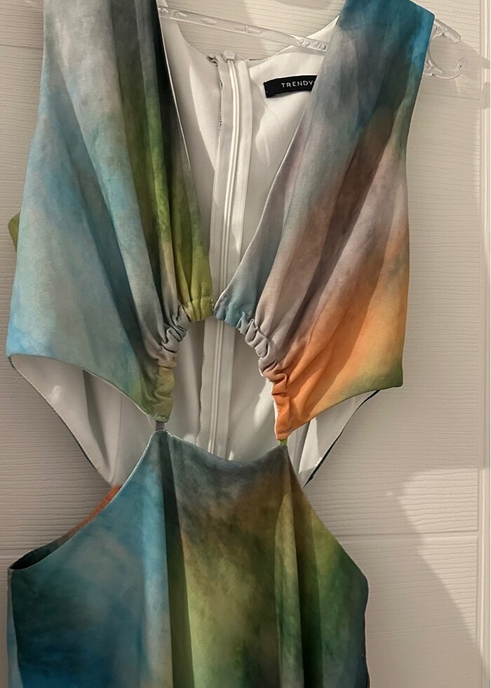 renkli uzun elbise - Görsel 3