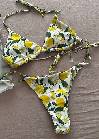 Sarı Desenli Bohem Bikini Takımı