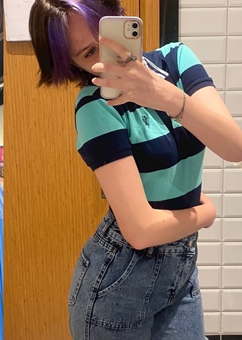 Yeşil Çizgili Polo Tişört - Görsel 3