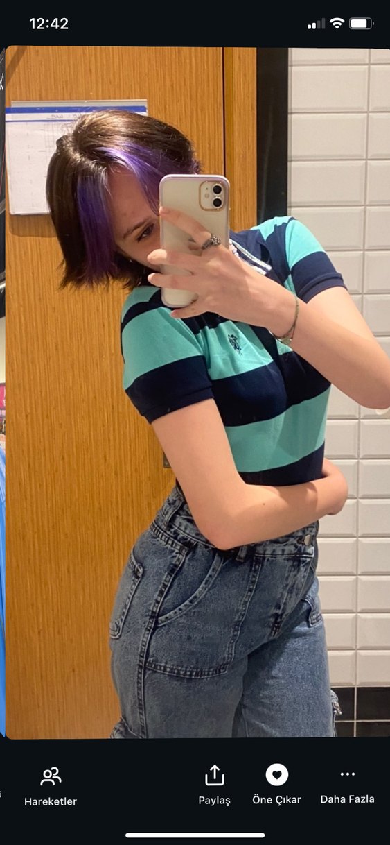 Yeşil Çizgili Polo Tişört - Görsel 3