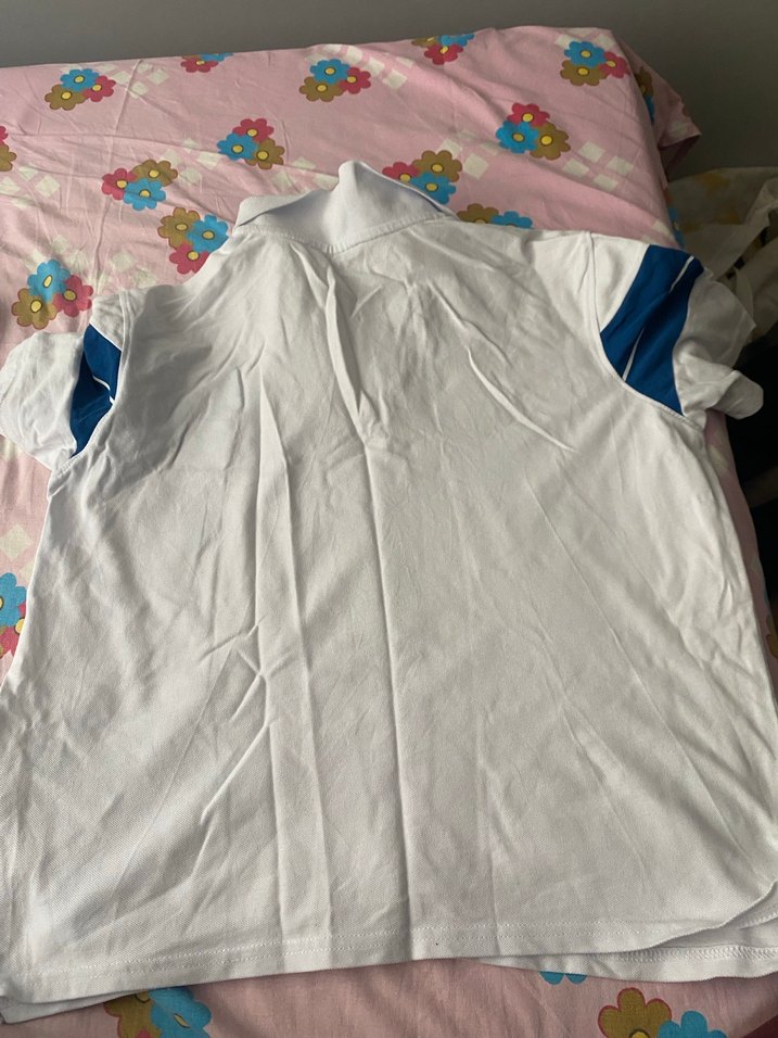 Beyaz Pamuklu Kısa Kollu Polo Tişört - Görsel 3