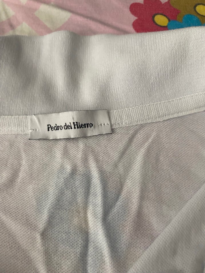 Beyaz Pamuklu Kısa Kollu Polo Tişört - Görsel 2