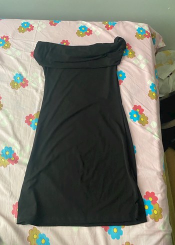 siyah madonna yaka Elbise - Görsel 2