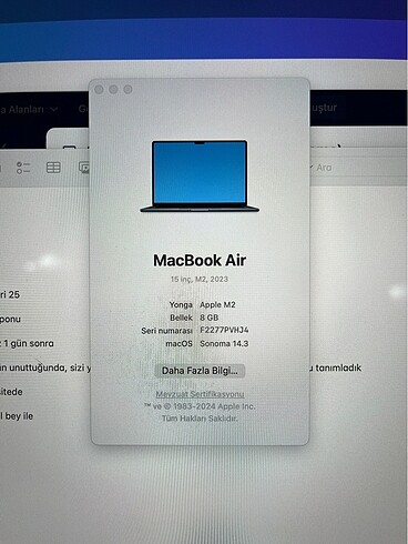 Beden MacBook Air 15.3 inc M2 Gece Yarısı + Beyaz Magic Mouse