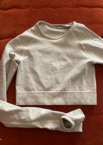 Pamuklu Beyaz Uzun Kollu Crop Top