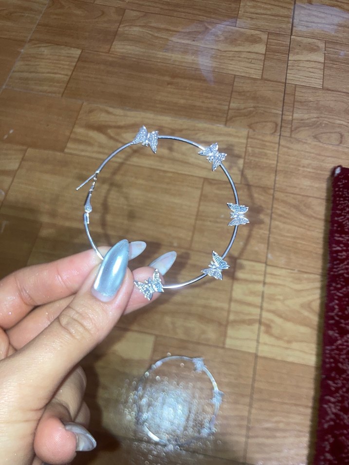 Kelebekli halka küpe - Görsel 4