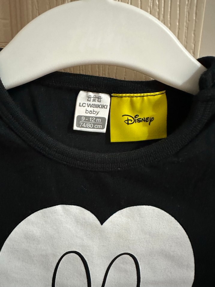 Çocuk Siyah Mickey Baskılı Kısa Kollu Şortlu Tulum - Görsel 2