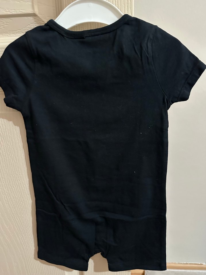 Çocuk Siyah Mickey Baskılı Kısa Kollu Şortlu Tulum - Görsel 3