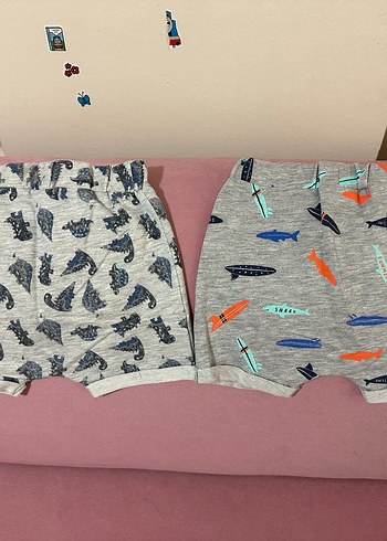 Desenli Gri Erkek Örgü Şort - Görsel 2