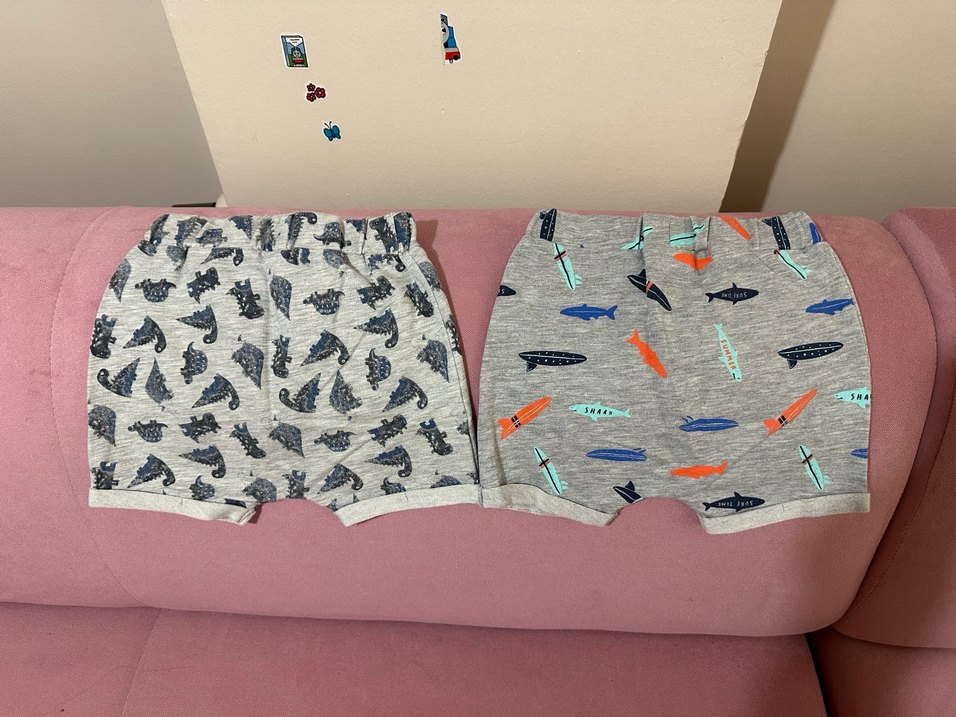 Desenli Gri Erkek Örgü Şort - Görsel 2