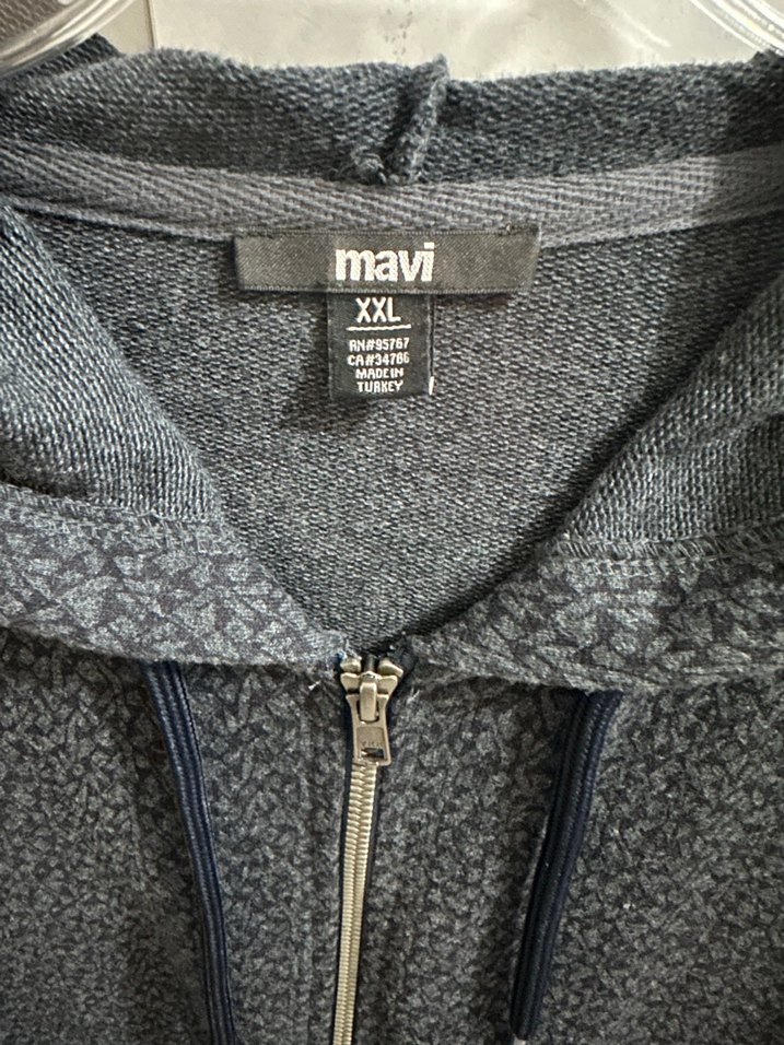 Erkek Gri Kapüşonlu Fermuarlı Sweatshirt - Görsel 2