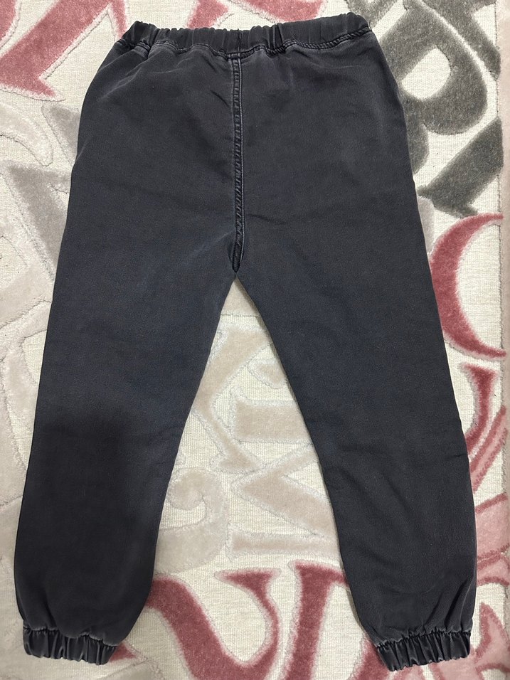 Gri Bağcıklı Erkek Çocuk Denim Pantolon - Görsel 2