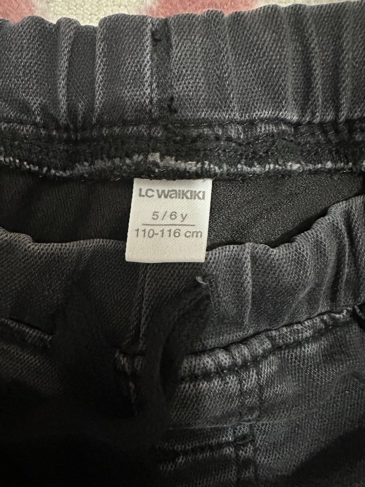 Gri Bağcıklı Erkek Çocuk Denim Pantolon - Görsel 3