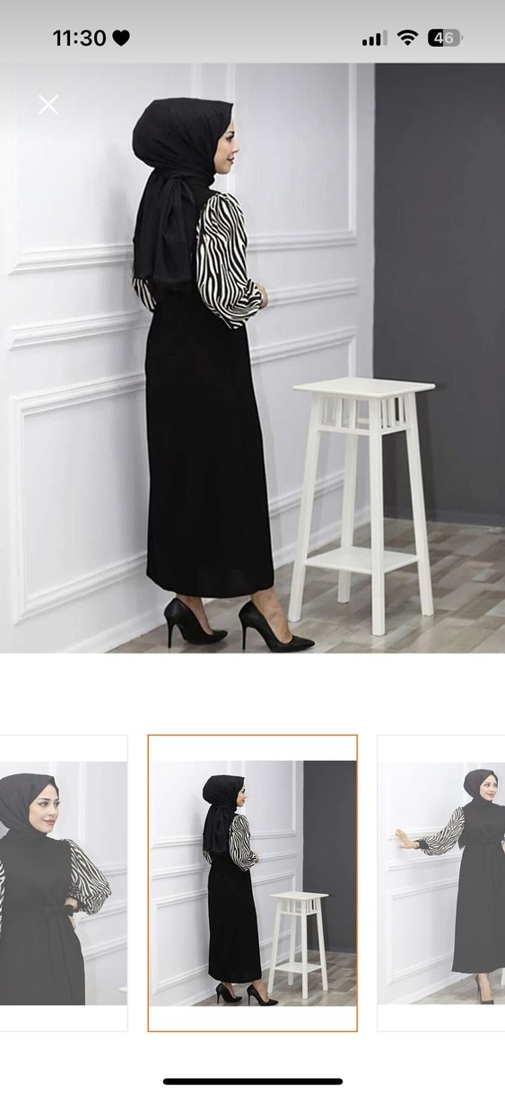 Zebra Desenli Uzun Kol Detaylı Kadın Elbise - Görsel 4