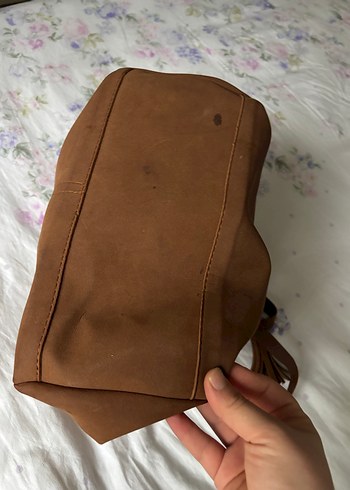 Bohem Tarzı Açık Kahverengi Deri Kadın Çanta - Görsel 5