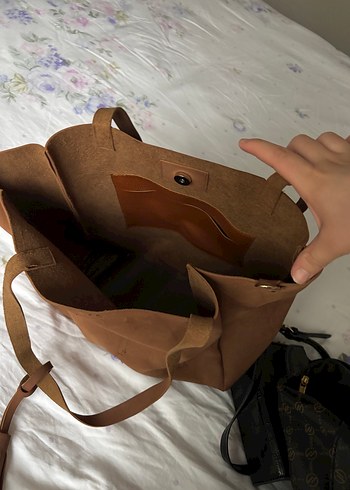 Bohem Tarzı Açık Kahverengi Deri Kadın Çanta - Görsel 6