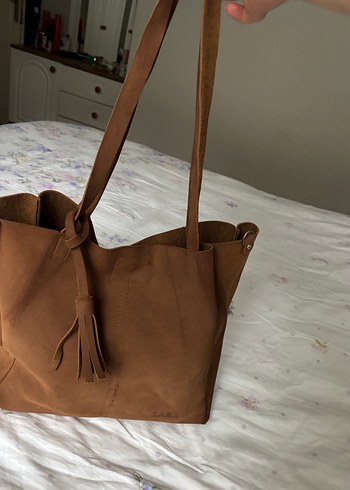 Bohem Tarzı Açık Kahverengi Deri Kadın Çanta - Görsel 3