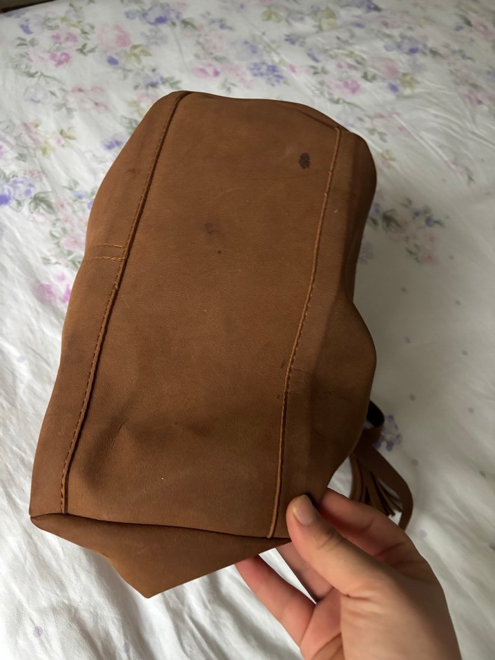 Bohem Tarzı Açık Kahverengi Deri Kadın Çanta - Görsel 5