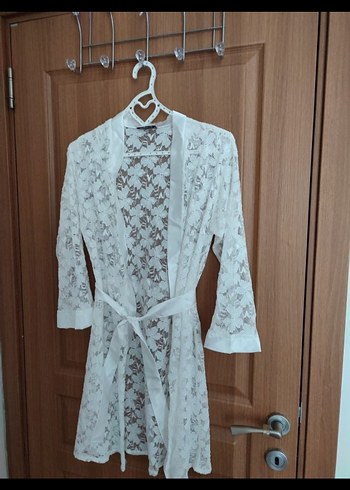 Donna Karan Beyaz Saten Kadın Pijama Takımı